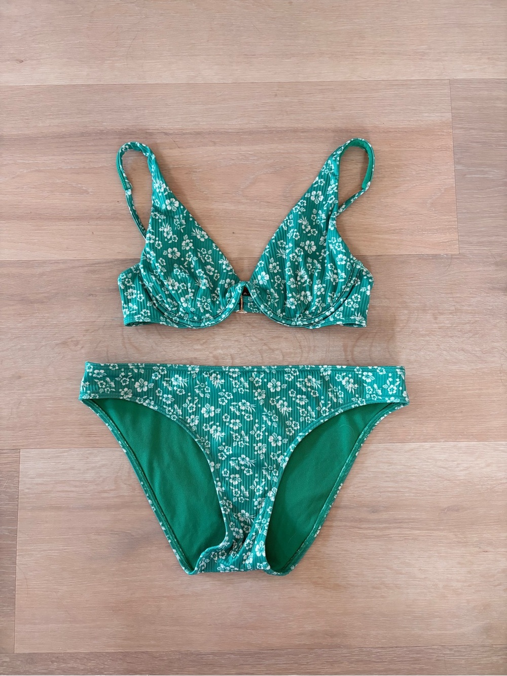 Hollister Green Swim Bikini Top